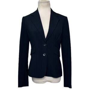 The Limited black pinstriped long sleeves 2 buttoned lined blazer size 0